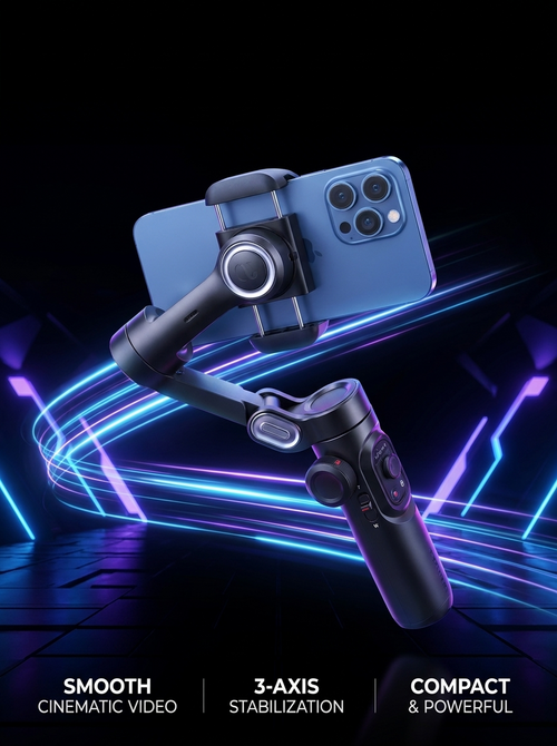 SteadyCam Pro 3 — Estabilizador Gimbal de 3 Ejes para Celular, Anti-Vibración 4K